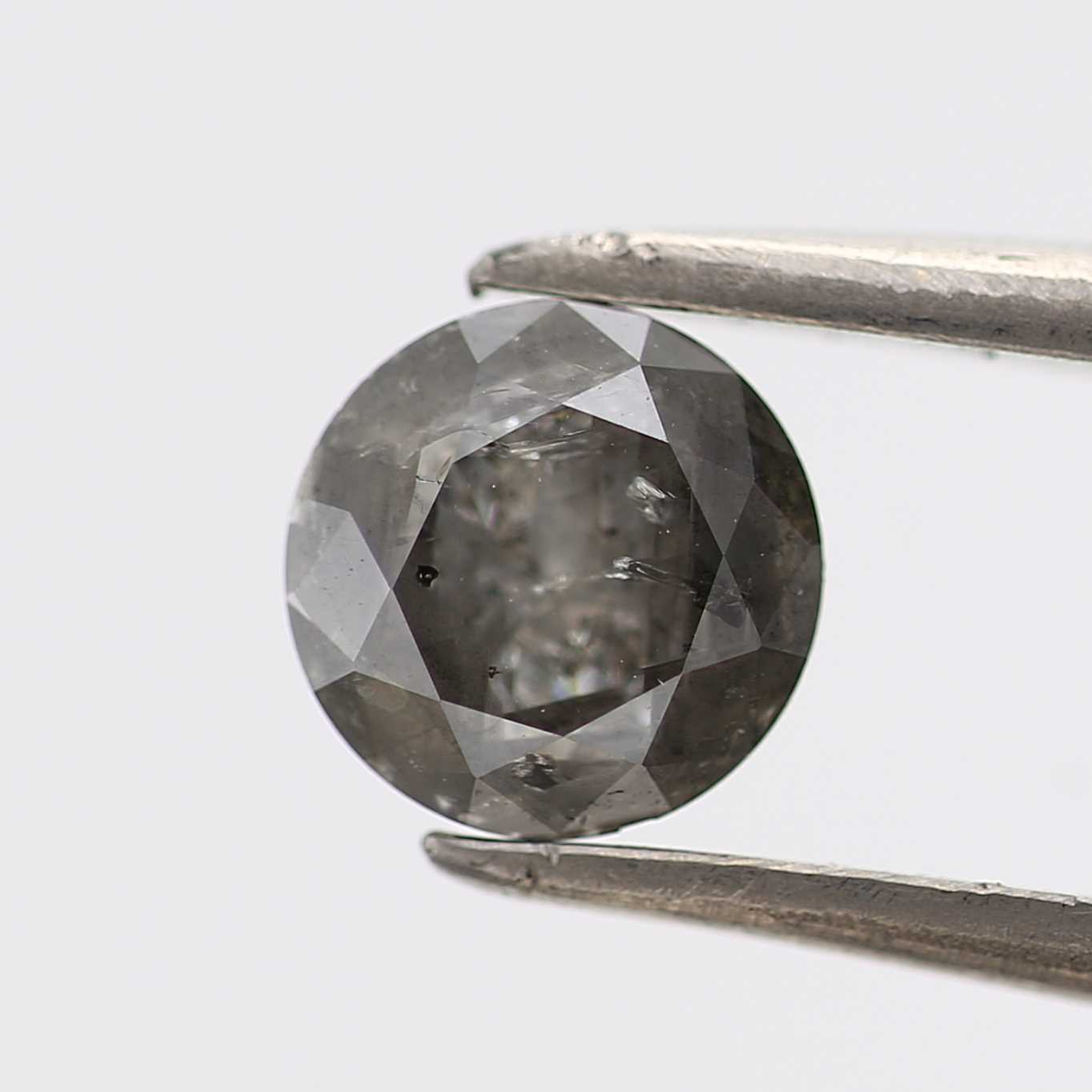 0.66 Carat Salt and Pepper Diamond Round Shape Brilliant Cut Natural Loose Diamond
